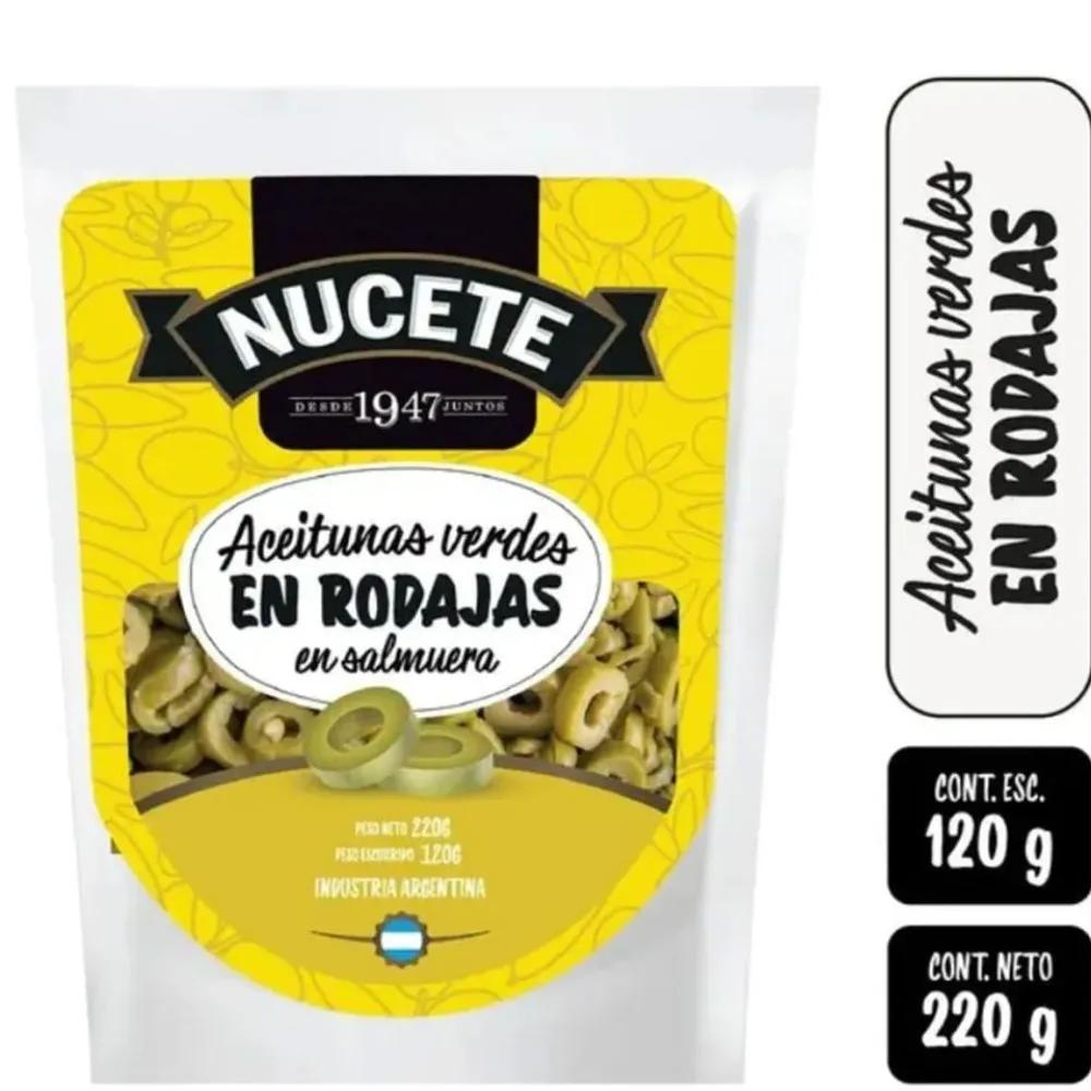 ACEITUNAS VERDES EN RODAJAS NUCETE DP x 220g/120g