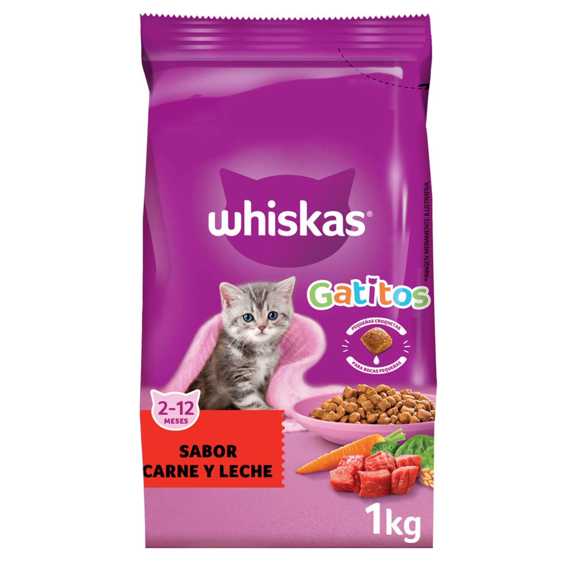 ALIMENTO P/ GATO WHISKAS CARNE Y LECHE x 1kg