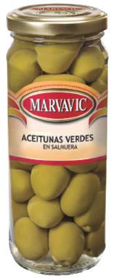 ACEITUNAS VERDES ENTERAS MARVAVIC FRASCO x 330g