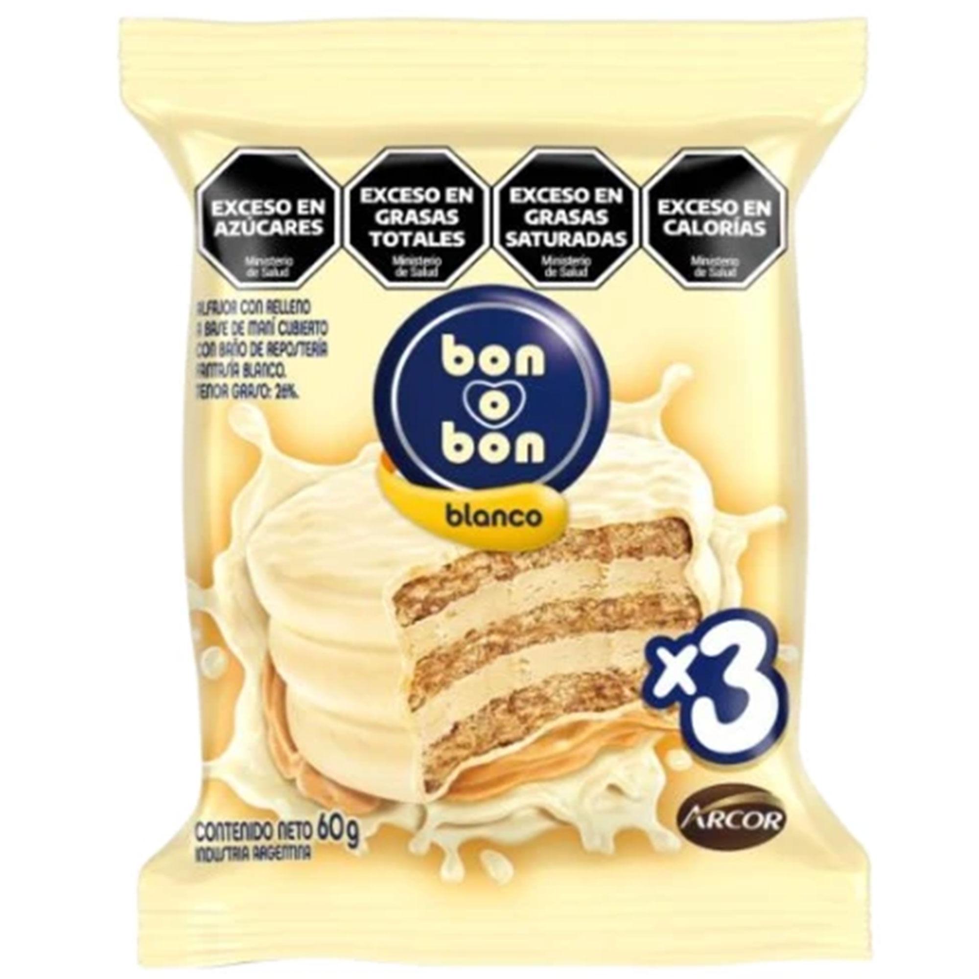 ALFAJOR BON O BON TRIPLE BLANCO x 60g