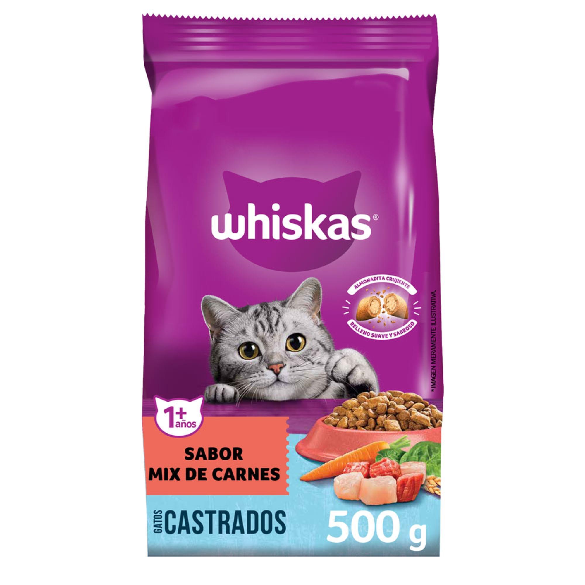 ALIMENTO GATOS CASTRADOS WHISKAS x500grs