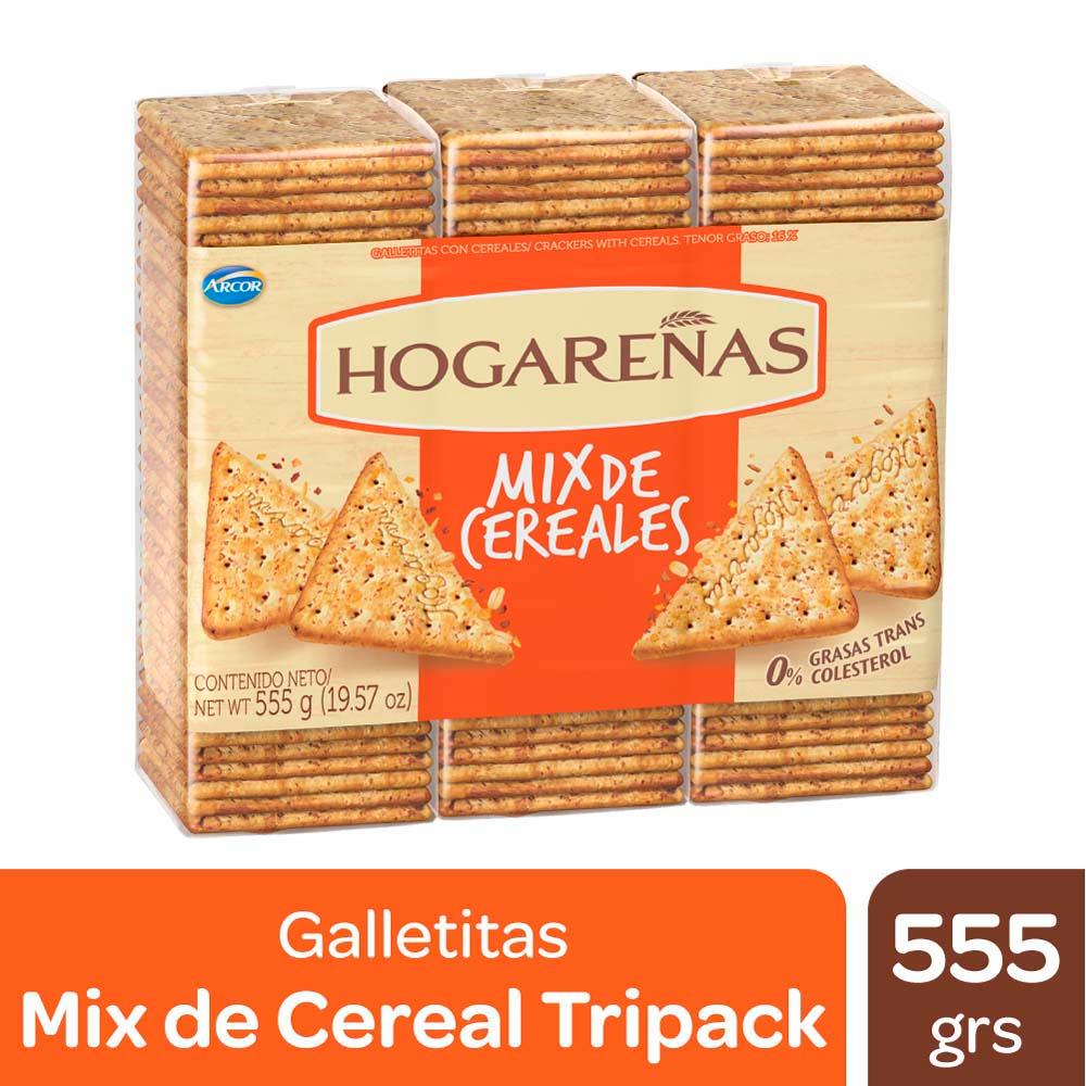 GALLETITAS HOGAREÑAS MIX CEREAL TRIPACK x 555g