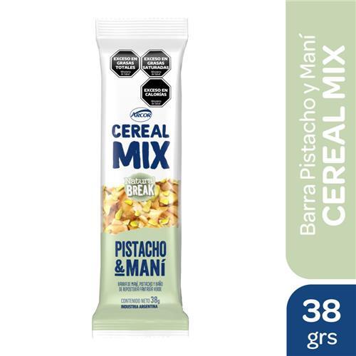 BARRA CEREAL MIX PISTACHO Y MANI X38GRS