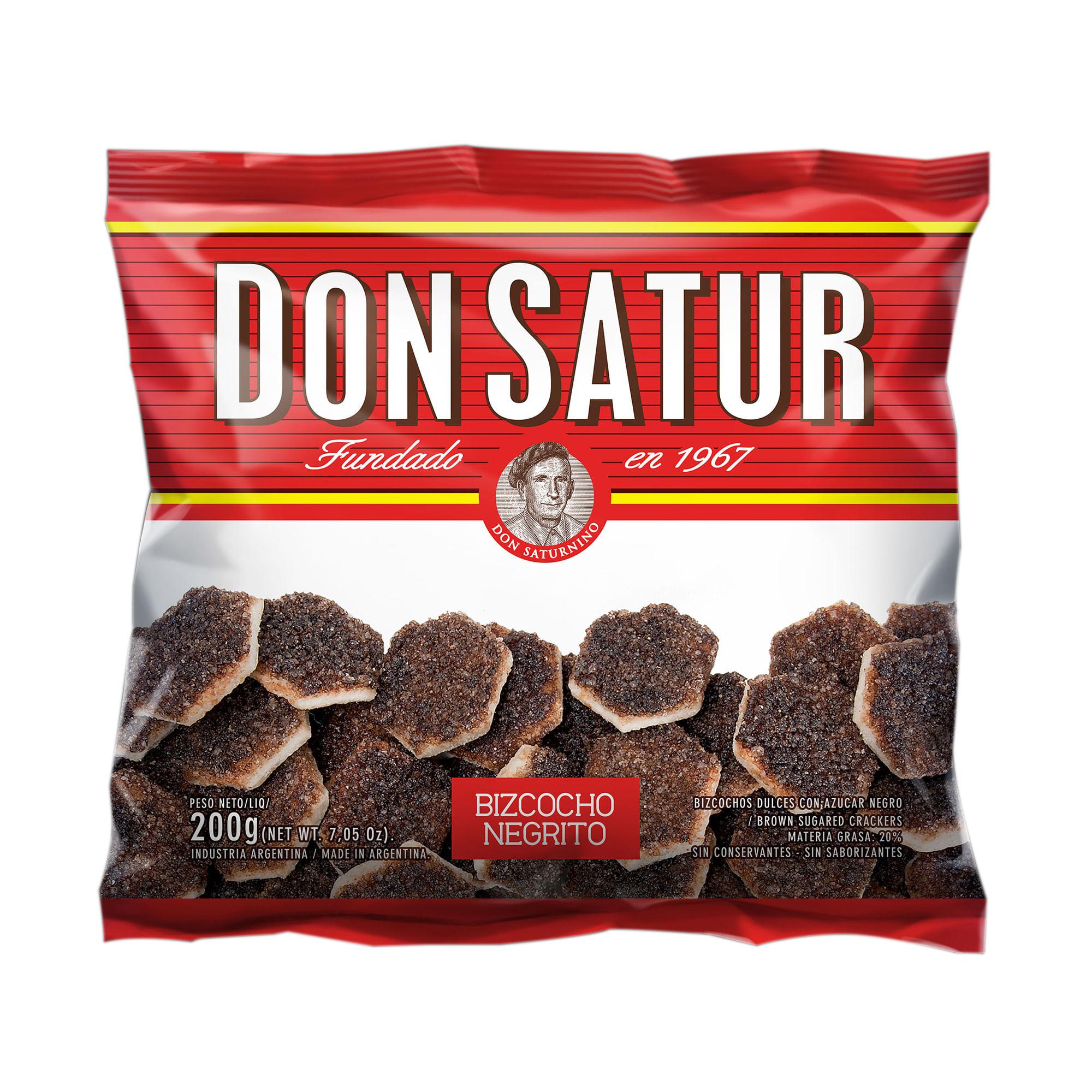 BIZCOCHOS DON SATUR NEGRITOS x 200 g