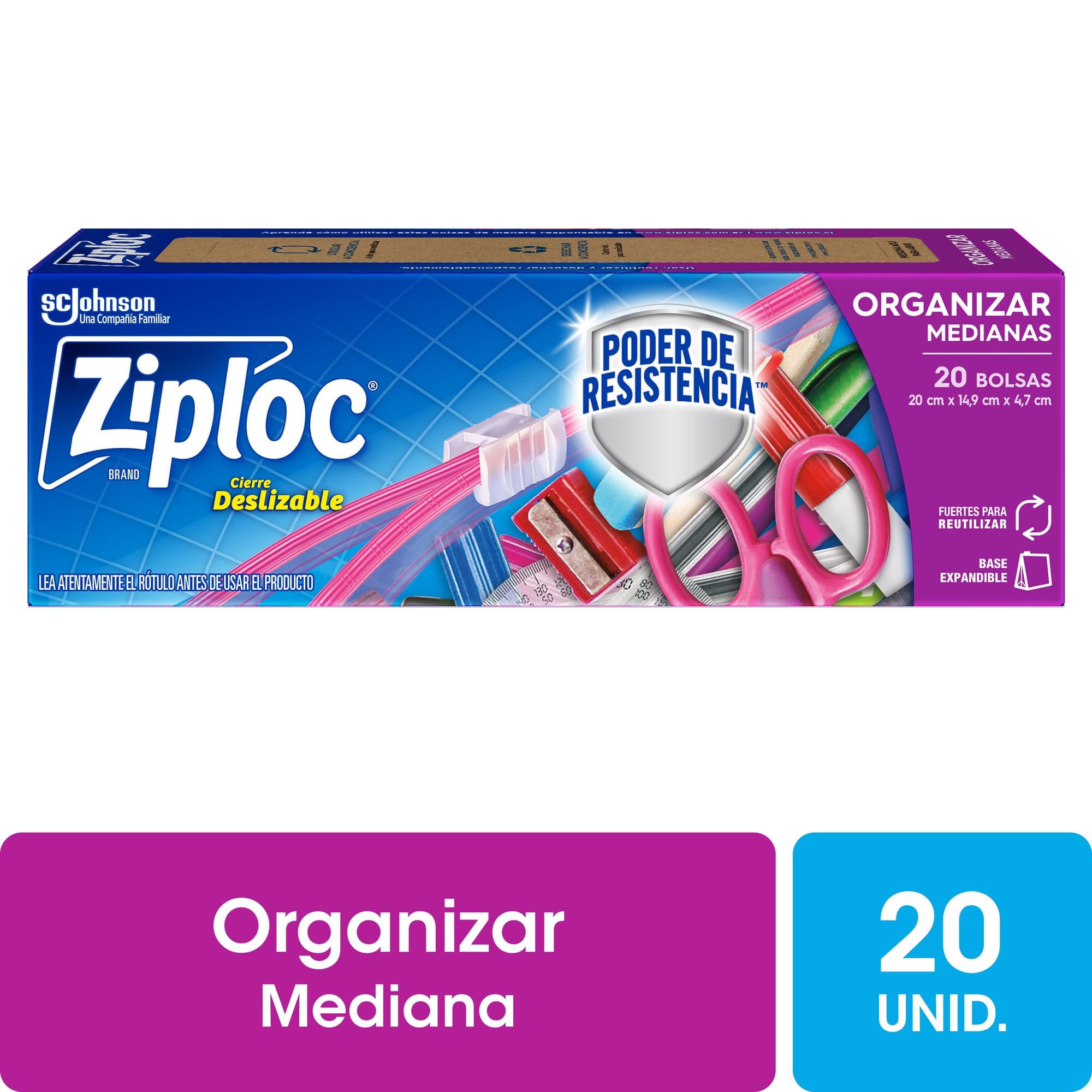 BOLSA ORGANIZAR MEDIANA ZIPLOC CAJA x20