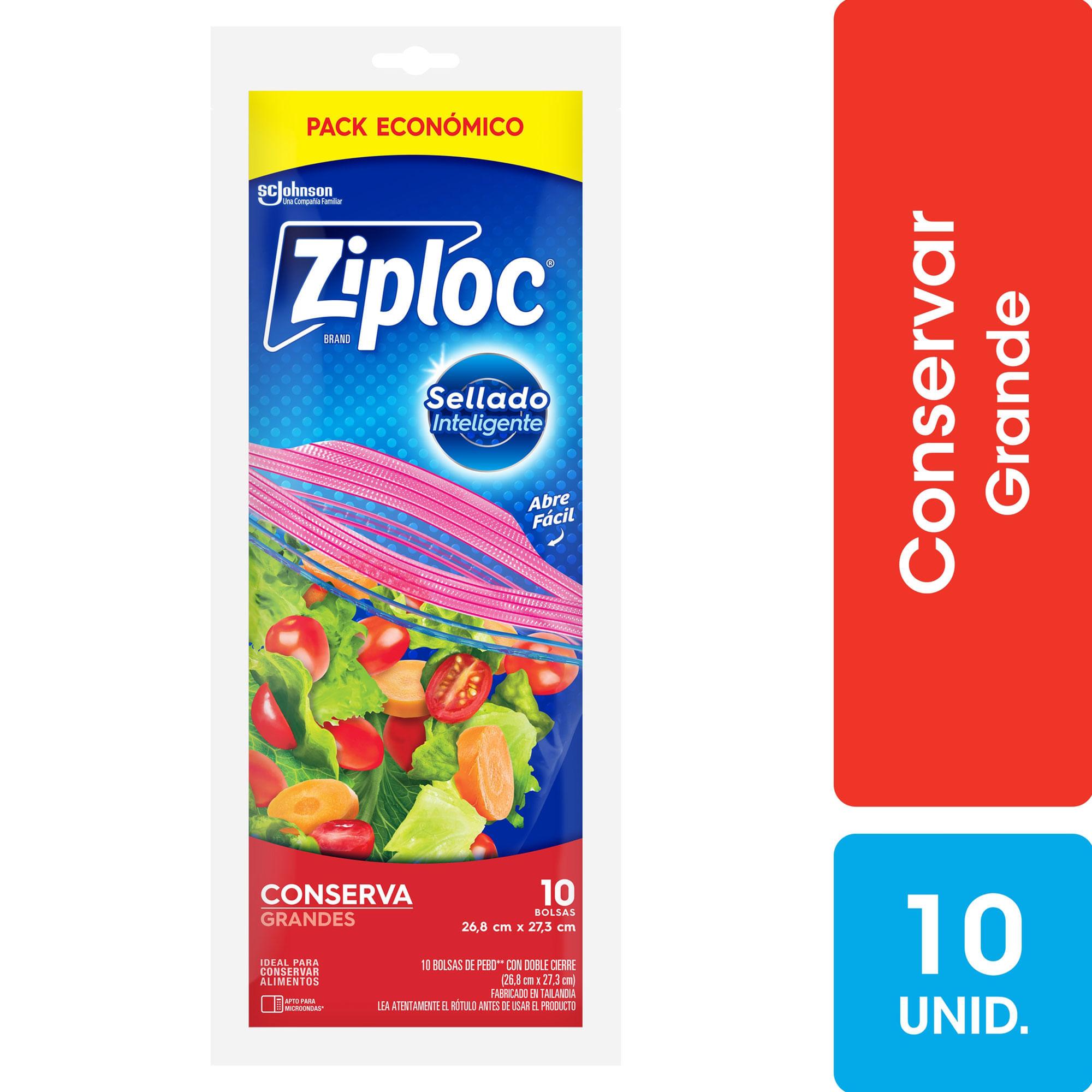 BOLSA CONSERVA GRANDE ZIPLOC x10