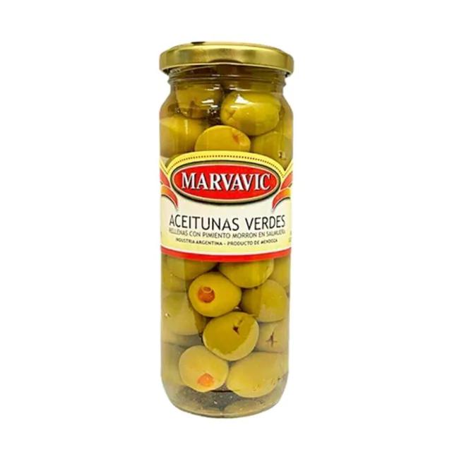 ACEITUNAS VERDES RELLENAS MARVAVIC FRASCO x 330g