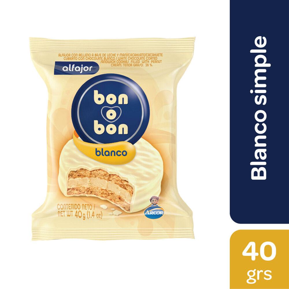 ALFAJOR BLANCO BON O BON x40grs