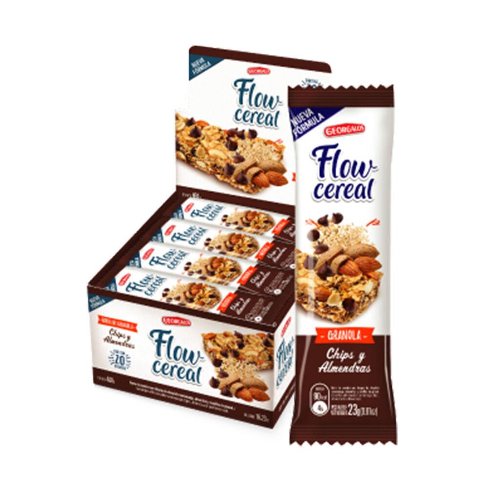 BARRA CHIP Y ALMENDRA CEREAL FLOW x23grs