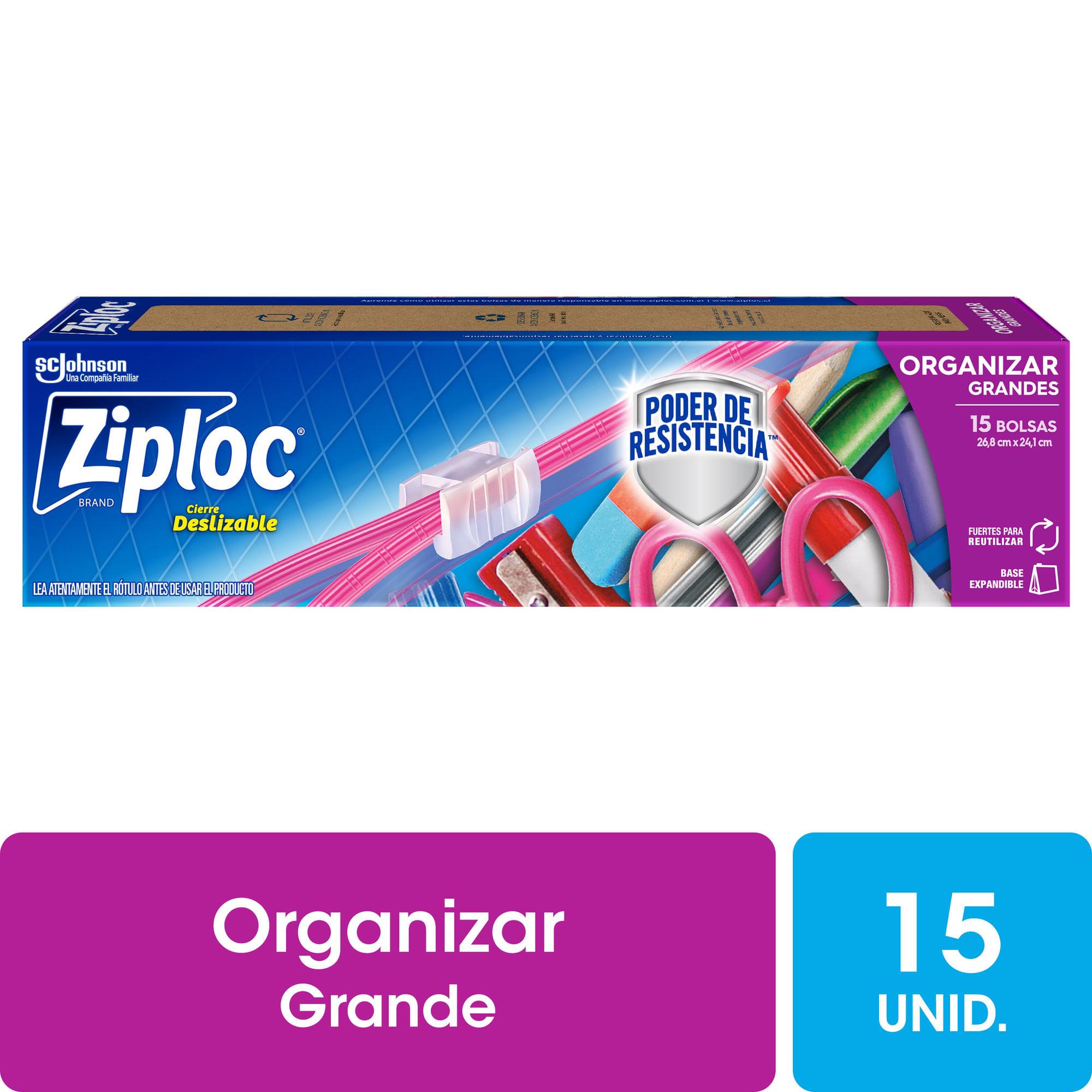 BOLSA ORGANIZAR GRA ZIPLOC CAJA x15