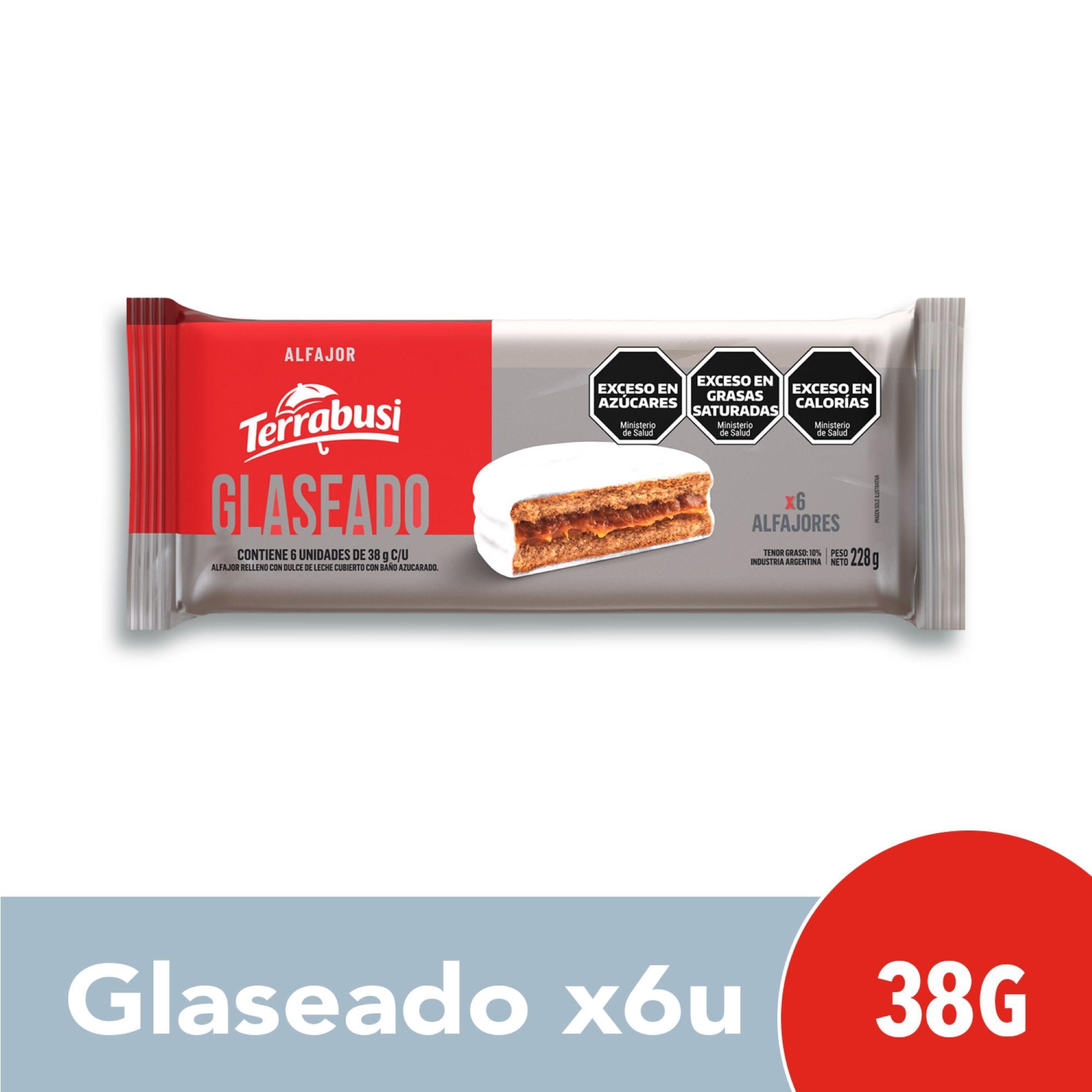 ALFAJOR GLASEADO TERRABUSI x 6 x 38 g