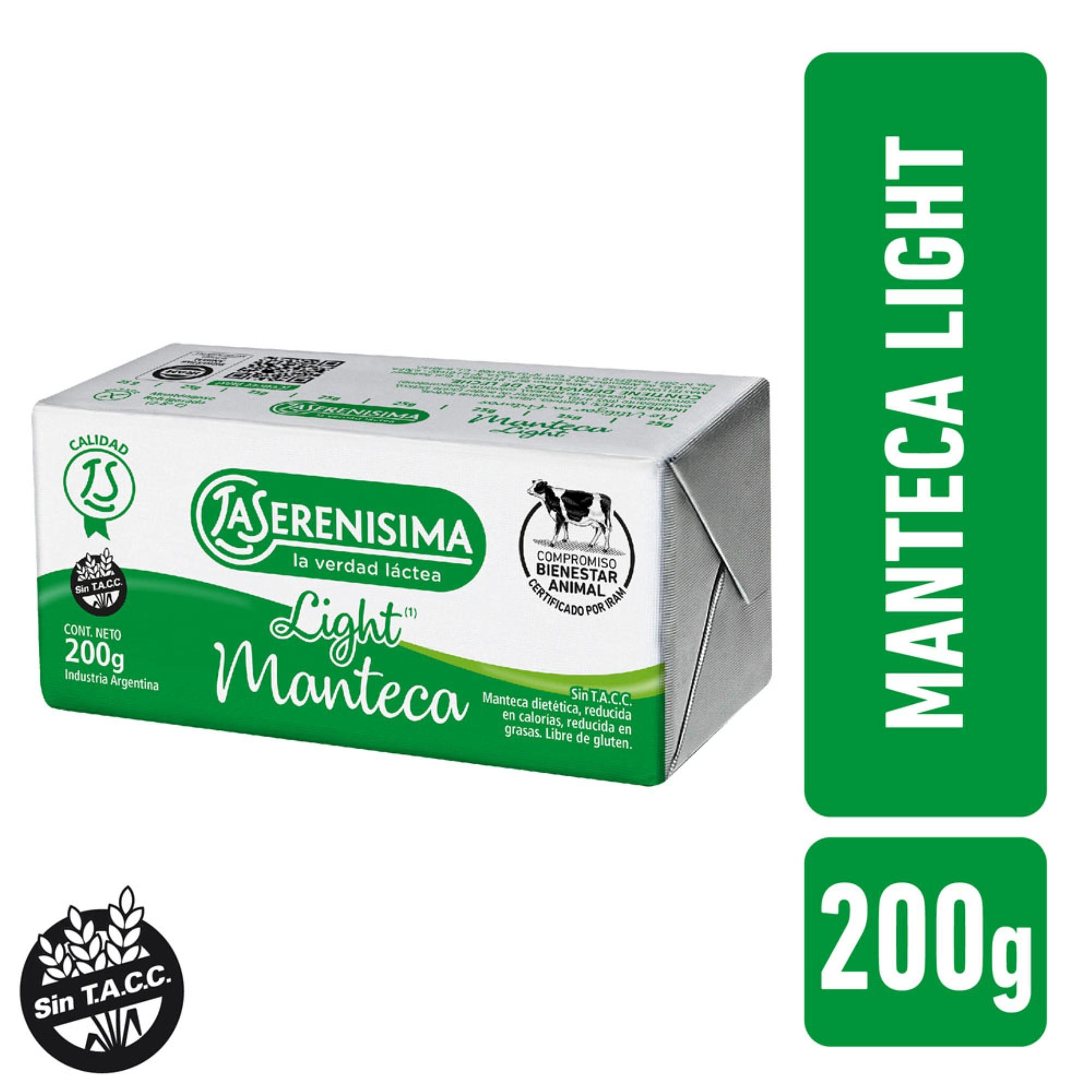 MANTECA LIGHT LA SERENISIMA x 200g