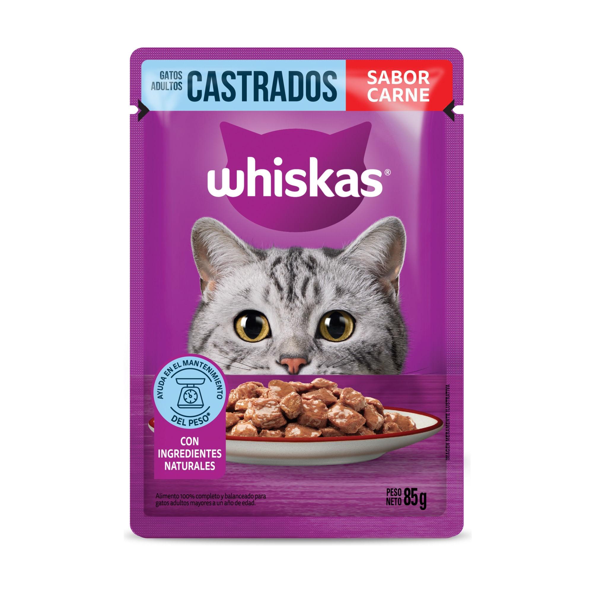 BOCADITOS POUCH CARNE CASTRADOS WHISKAS 85gr