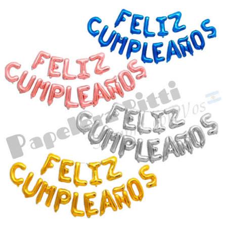 GLOBOS METALIZADOS FELIZ CUMPLEAÑOS