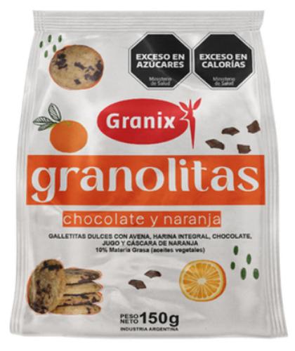 GALLETITAS GRANOLITAS CHOCOLATE Y NARANJA GRANIX x 150g