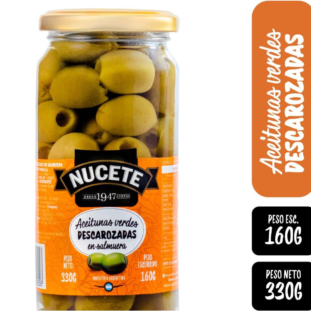 ACEITUNAS VERDES DESCAROZADAS NUCETE FRASCO x 160/330g