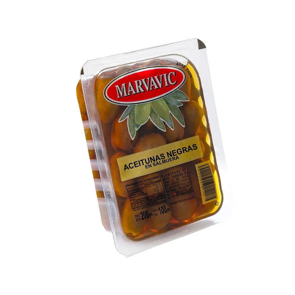 ACEITUNAS NEGRAS BANDEJA MARVAVIC x 200gs